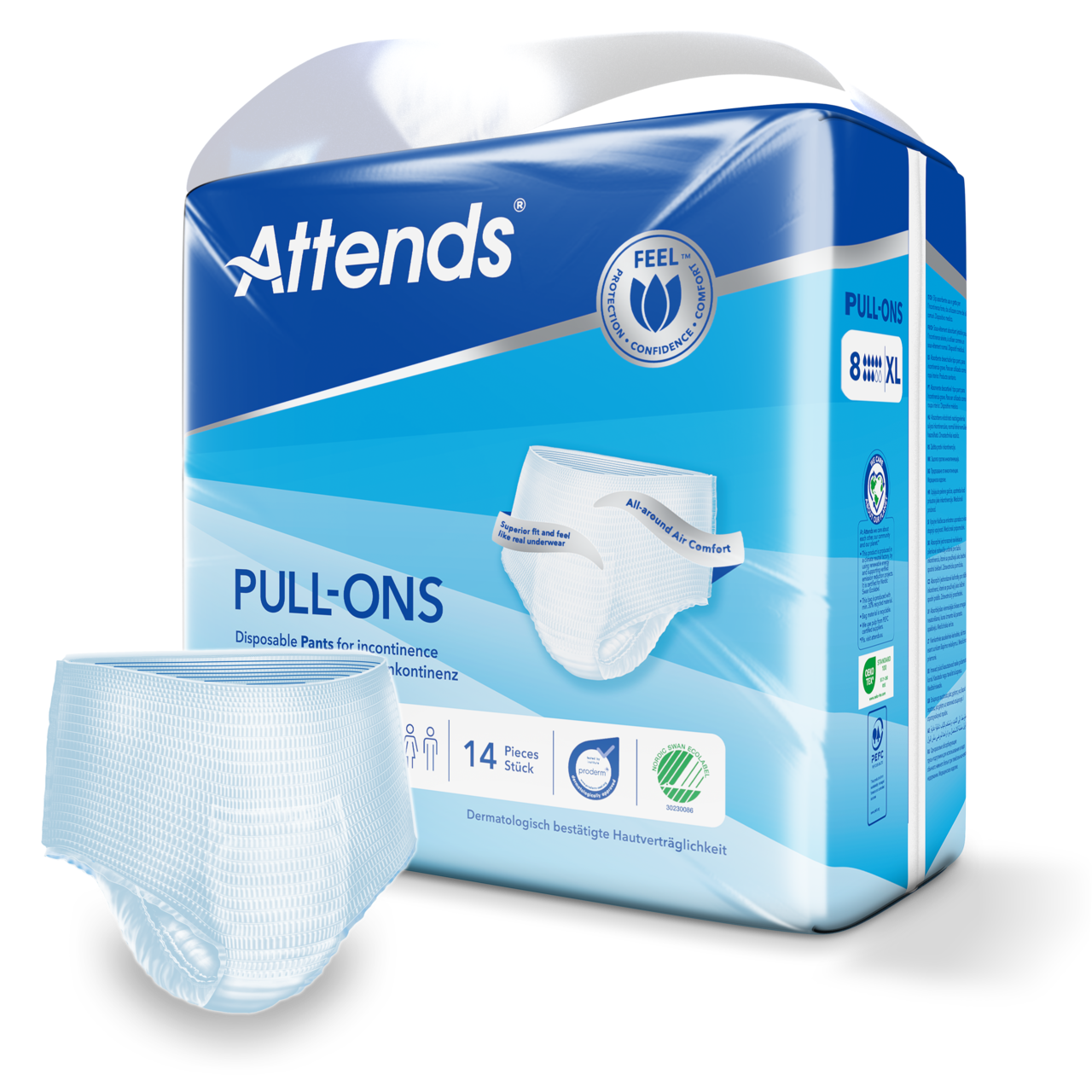 Produktbild - VF000177382 - Byxblöja vuxen med rivbar sida 650ml höft 130-170cm strl XL