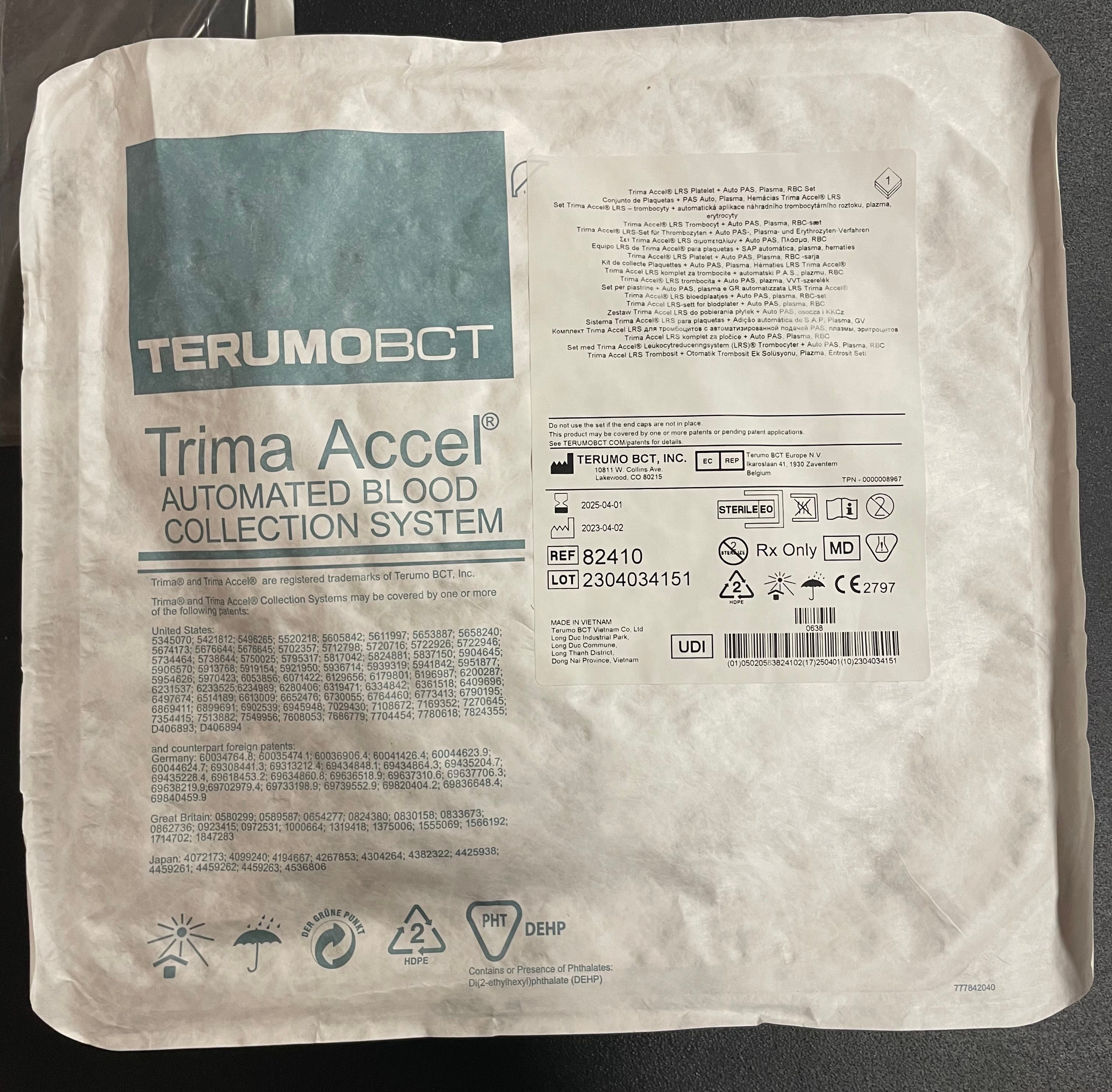 Produktbild - VF000183542 - Tappningsset för aferestappning av trombocyter med automatisk tillsättning av additivlösning 6-pack