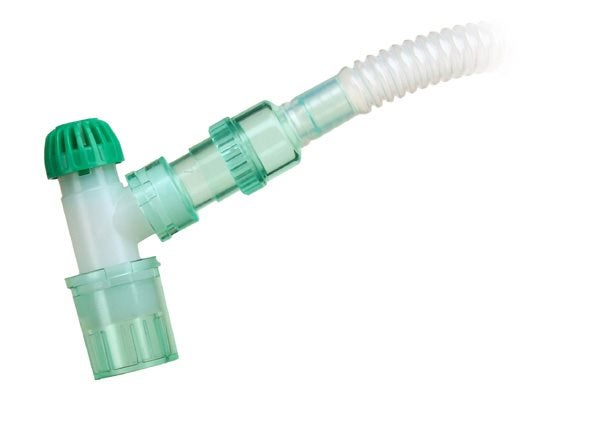 Produktbild - 55497 - Slangset neonatal med T-stycke och justerbar PEEP-ventil 10mm 1,6m