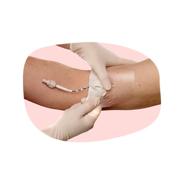 Produktbild - 61877 - Infartsfixering plastfilm utan slits med fästremsor till CVK/EDA 10x12cm