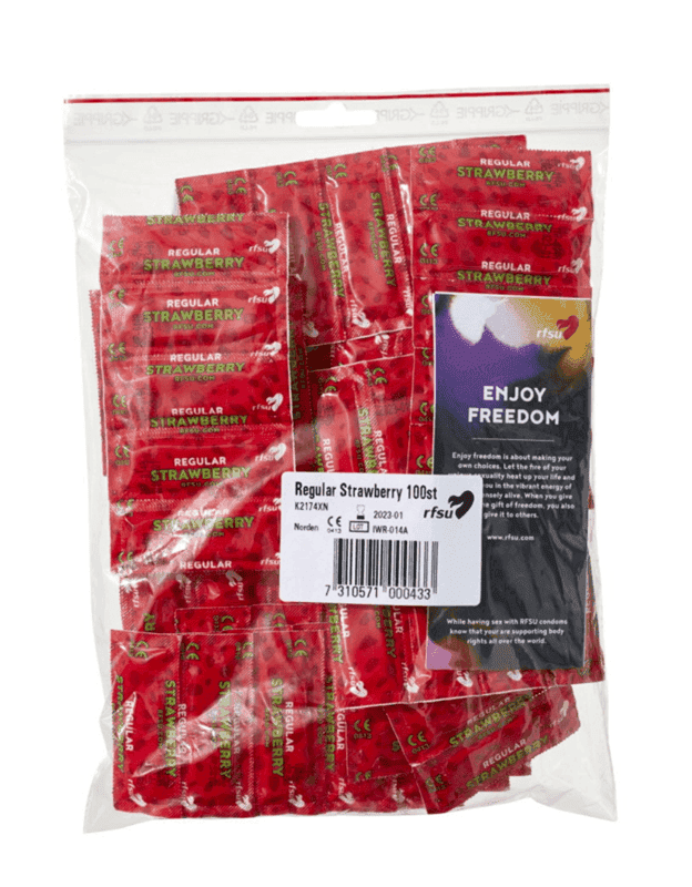 Produktbild 2 - 59549 - Kondom med smak jordgubb 53mm RFSU 100-pack