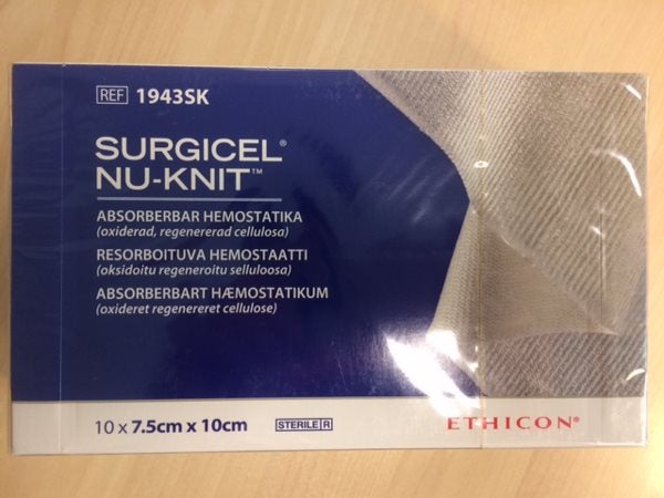 Produktbild - 82298 - HEMOSTATIKUM 7,5X10CM REGENERERAD CELLULOSA TÄT VÄV