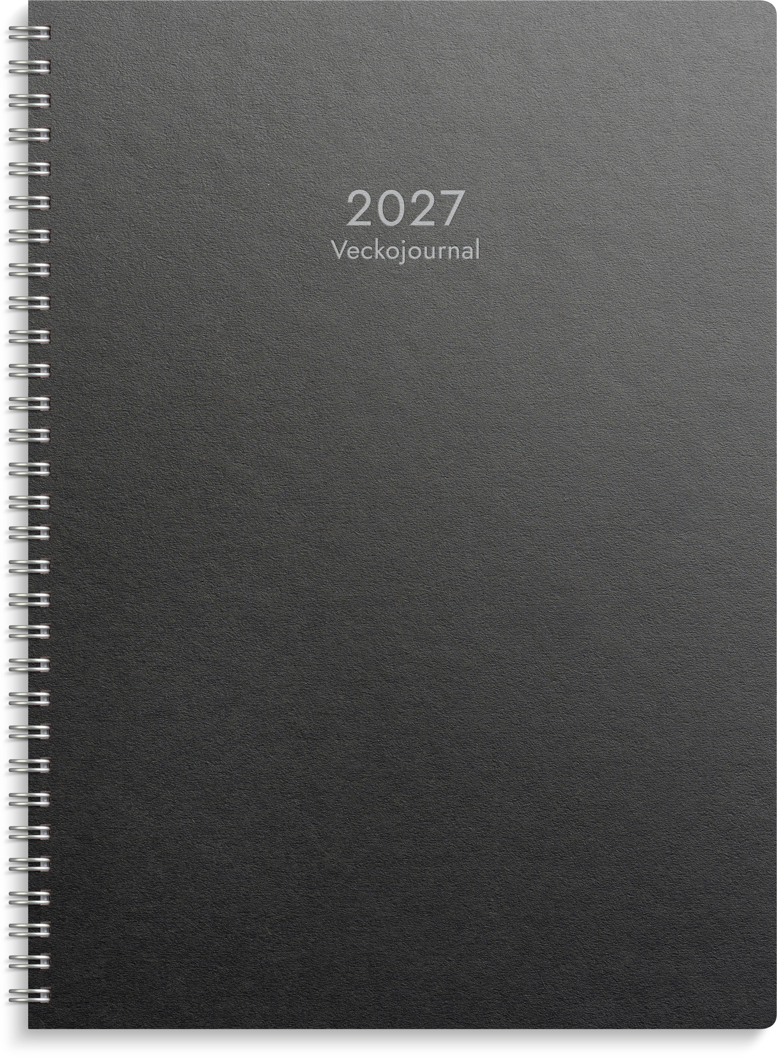 Produktbild - VF7009433 - Almanacka veckojournal Eco 2027 1 vecka/uppslag kvartsindelad kl 8-19 192x260mm