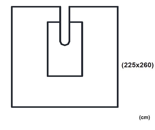 Produktbild - 65031 - Operationslakan polypropylen 225x260 med häftkant och slits 20x100cm