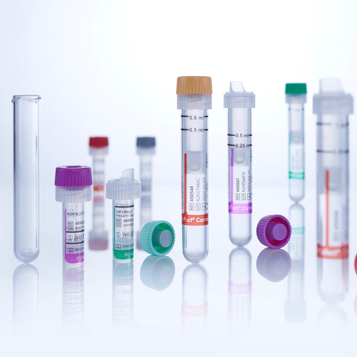 Produktbild - 65812 - Rör kapillärprov 500µl Lihep med gel grön plasma/helblodsanalys