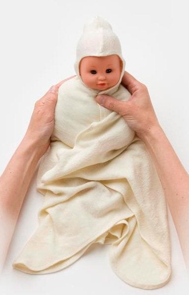 Produktbild - 46597 - Cape merinoull med huva för nyfödda <1000g strl S