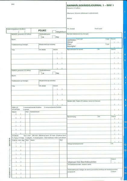 Produktbild - 40116 - Journal för barnhälsovård 1 pojke 16-sidig utan mapp