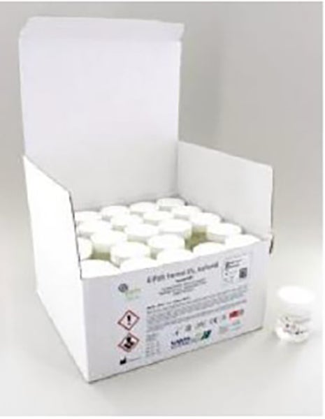 Produktbild - 65171 - Burk 10ml med skruvlock förfylld med 10ml buffrad 4% formaldehyd