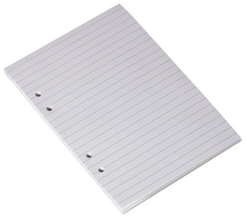 Produktbild - 84196 - Block limmad i överkant linjerat hålat A5 100 blad 60g