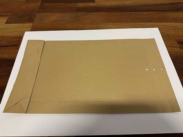 Produktbild - 65263 - Bälgpåse brun med hål utan tryck 230mmx40cm