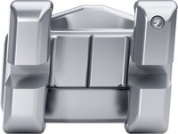 Produktbild - VF000135829 - DB Bracket rostfritt stål låg profil för första bicuspid i underkäken 5,5mm 0.022" torque -11° angulerad 0° rotation 0° krok profil