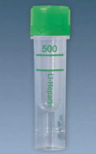 Produktbild - 61117 - Provrör för kapillärprov för plasma/helblodsanalys med litiumheparim grön 500µL