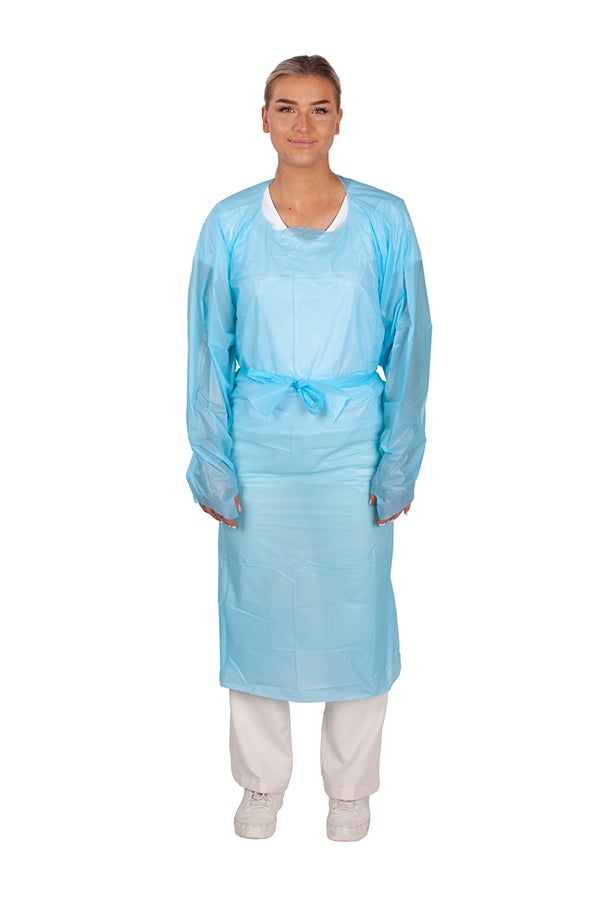 Produktbild - 65475 - Plastförkläde med lång ärm 112x117cm