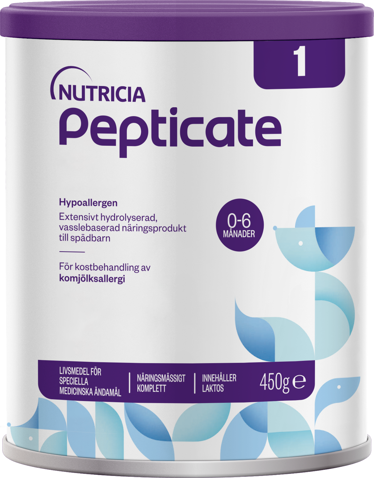 Produktbild - VF000177877 - Pepticate modersmjölksersättning för spädbarn 0-6 månader vasslebaserad extensivt hydrolyserad (>90%) med <10% MCT-fett 450g 6-pack