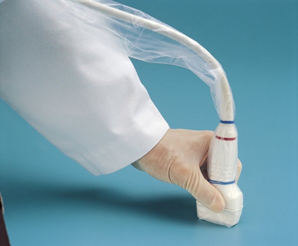 Produktbild - 61875 - Skydd för ultraljudsprob självhäftande inklusive gel 15x244cm