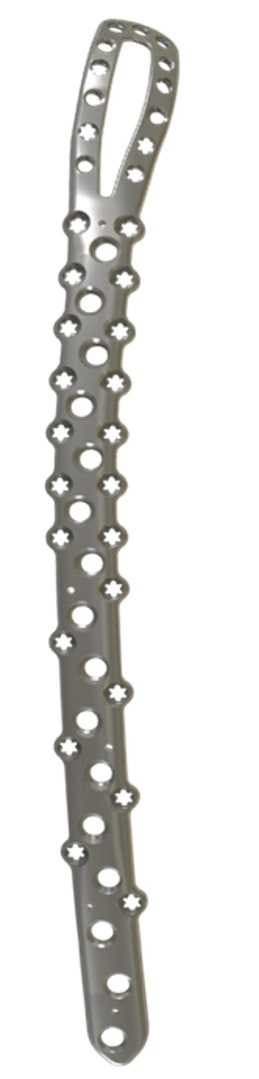 Produktbild - VF7002662 - Lateralplatta vinkelstabil för femur proximal fraktur höger 331mm 14 hål