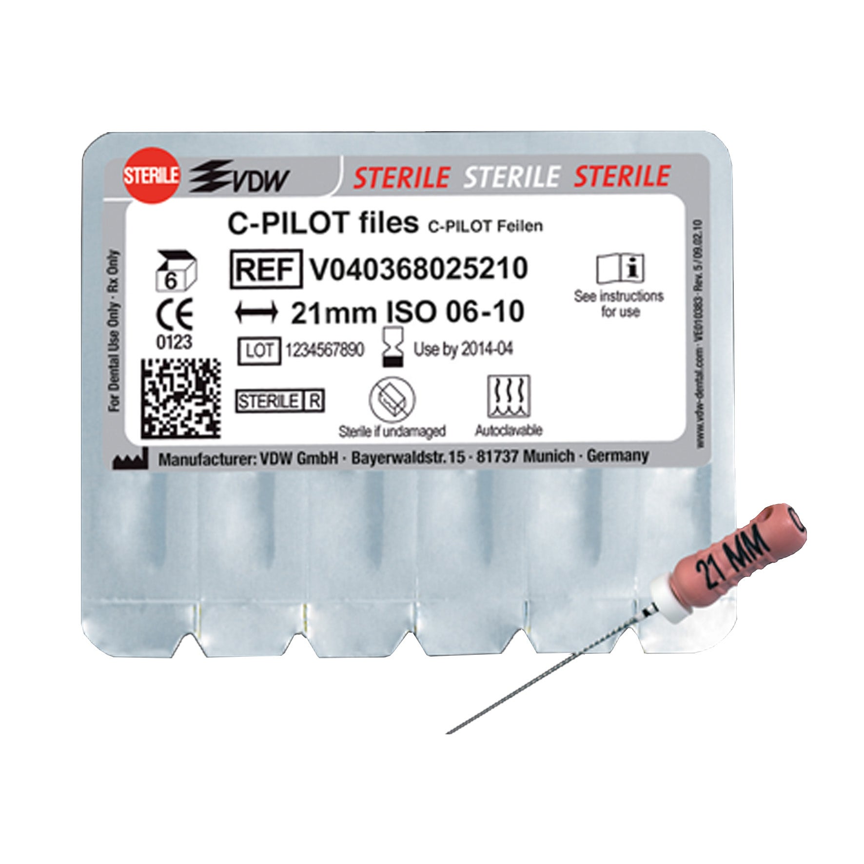 Produktbild - VF000175189 - C-Pilot rotkanalsfil nr 15 19mm 6-pack