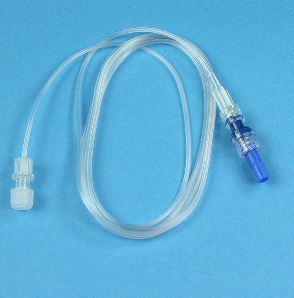 Produktbild - 57432 - Förlängningsslang till infusionssprutpump med backventil och luer-lock transparent 150cm