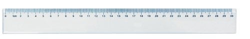 Produktbild - 41181 - Linjal transparent plast 30cm