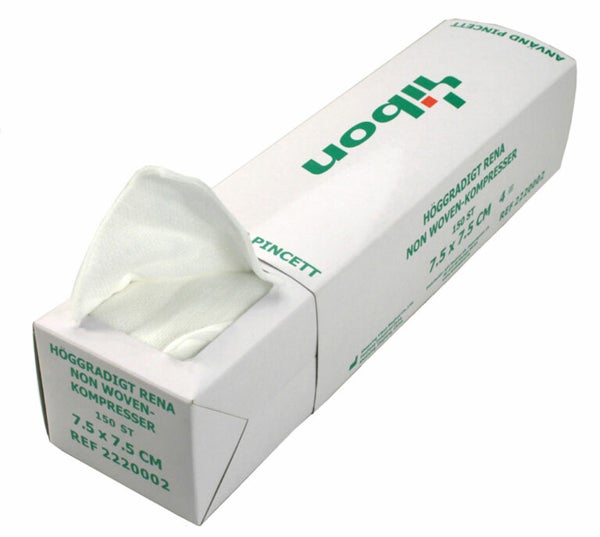 Produktbild - 61667 - Kompress nonwoven 4-lager 7,5x7,5cm