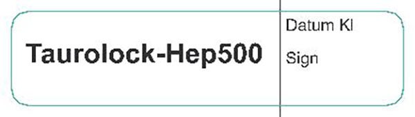 Produktbild - 62621 - Etikett Taurolock-Hep500 vit/svart 12x50mm 500st/rulle