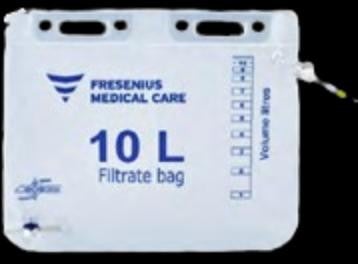 Produktbild - VF000177990 - Avflödespåse tömbar med avstängning på inflödesslangen och avflödesventil till Freseniusmaskin 10L