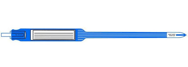 Produktbild - 83822 - Identitetsband vuxen för insticksetikett med tapelås blå 17x79mm