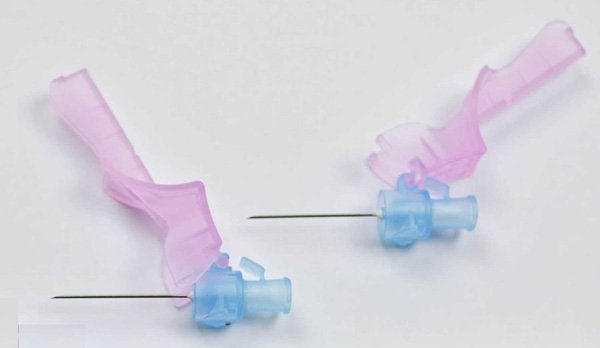 Produktbild - 40444 - Injektionskanyl med stickskydd blå 23G 0,6x25mm