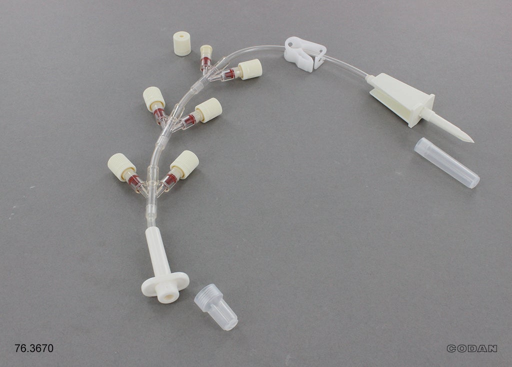 Produktbild - VF000123250 - Infusionsaggregat 6-vägs med backventil för säker blandning och beredning för cytostatikapump