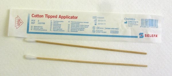 Produktbild - 56661 - Öronpinne trä med bomull 15cm 2-pack