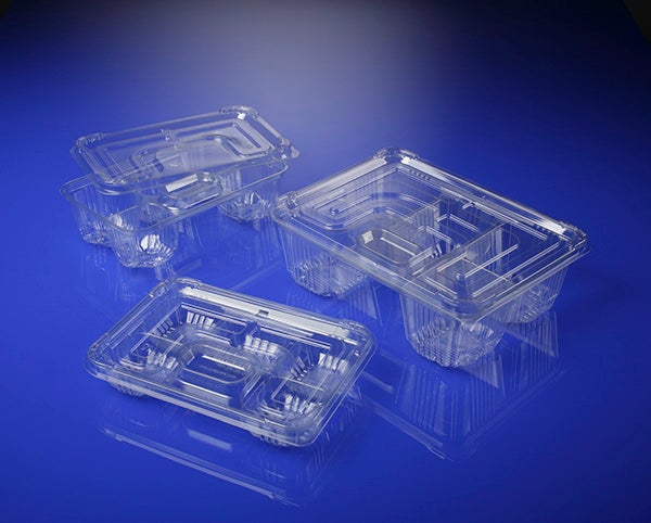 Produktbild - 65060 - Behållare rektangulär med 5 fack och lock för operationsduk och operationstork 31,5x22cm