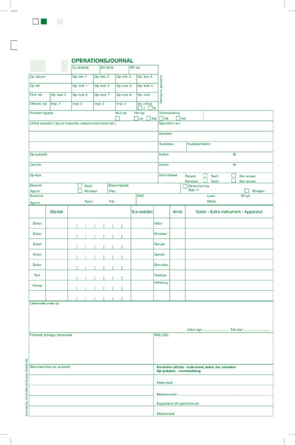 Produktbild - 65617 - Operationsjournal modul 10 med checksiffra
