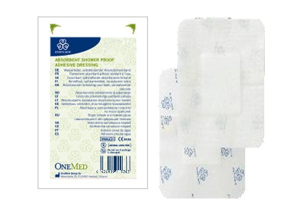 Produktbild - 50619 - Förband nonwoven duschbart med sårdyna och häftkant 10x15cm