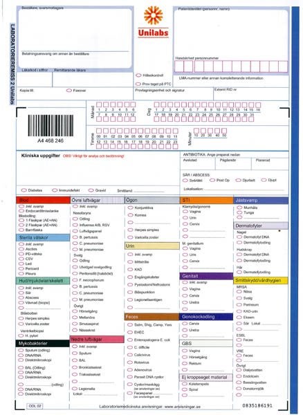 Produktbild - 85276 - Remiss mikrobiologi odling blå Region Sörmland Unilabs