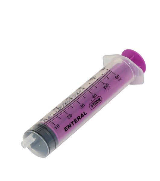 Produktbild - 61258 - Enteral spruta för enpatientbruk till sondmatningssystem ej ENFit 50/60ml