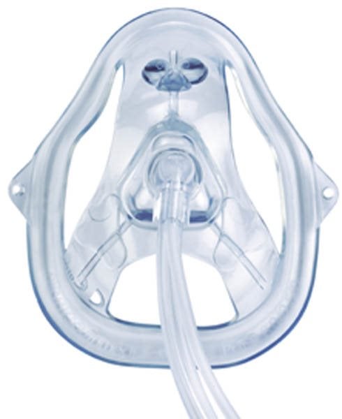 Produktbild - 59212 - Syrgasmask öppen med CO2-port och slang barn strl S 2,1m