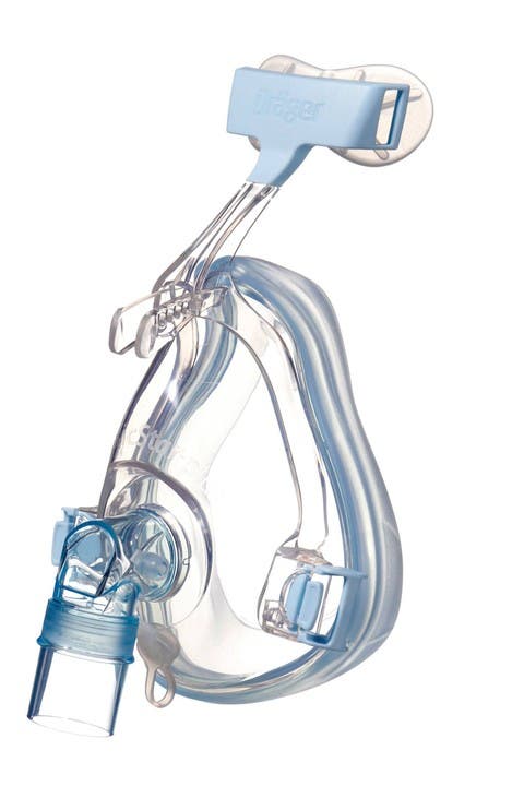 Produktbild - VF7000041 - NIV- och CPAP-mask oventilerad utan antiasfyxifunktion med huvudfixering och enkelt pannstöd vuxen strl M