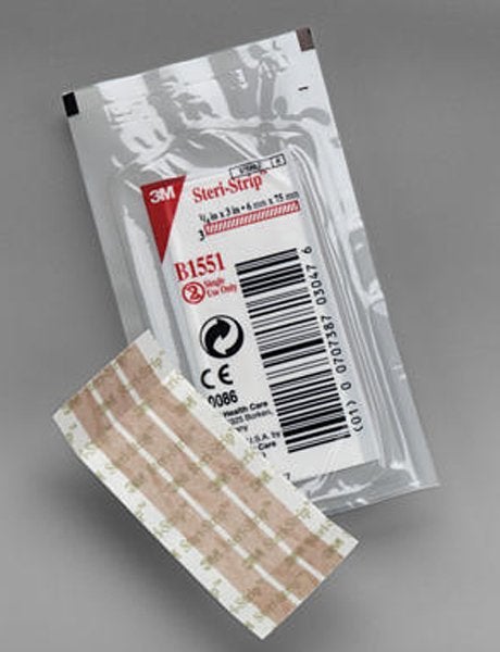 Produktbild - 83378 - Suturtejp nonwoven 3 strip beige 6x75mm
