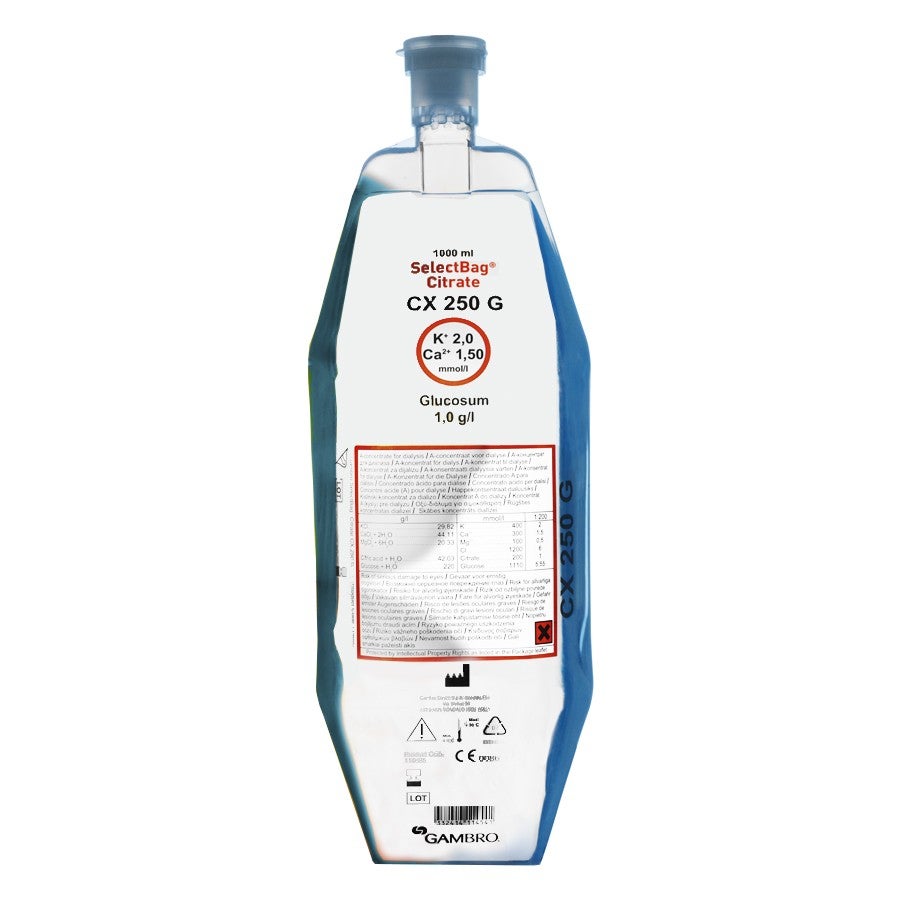 Produktbild - VF000178028 - A-koncentrat citrat CX365G med kalium 3 mmol/L, kalcium 1,65 mmol/L och glukos 1 g/L 1L