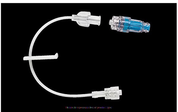Produktbild - 62112 - Injektions- och infusionsmembran 2-vägs luer-lock med positiv avslutning och mikroslang 20cm