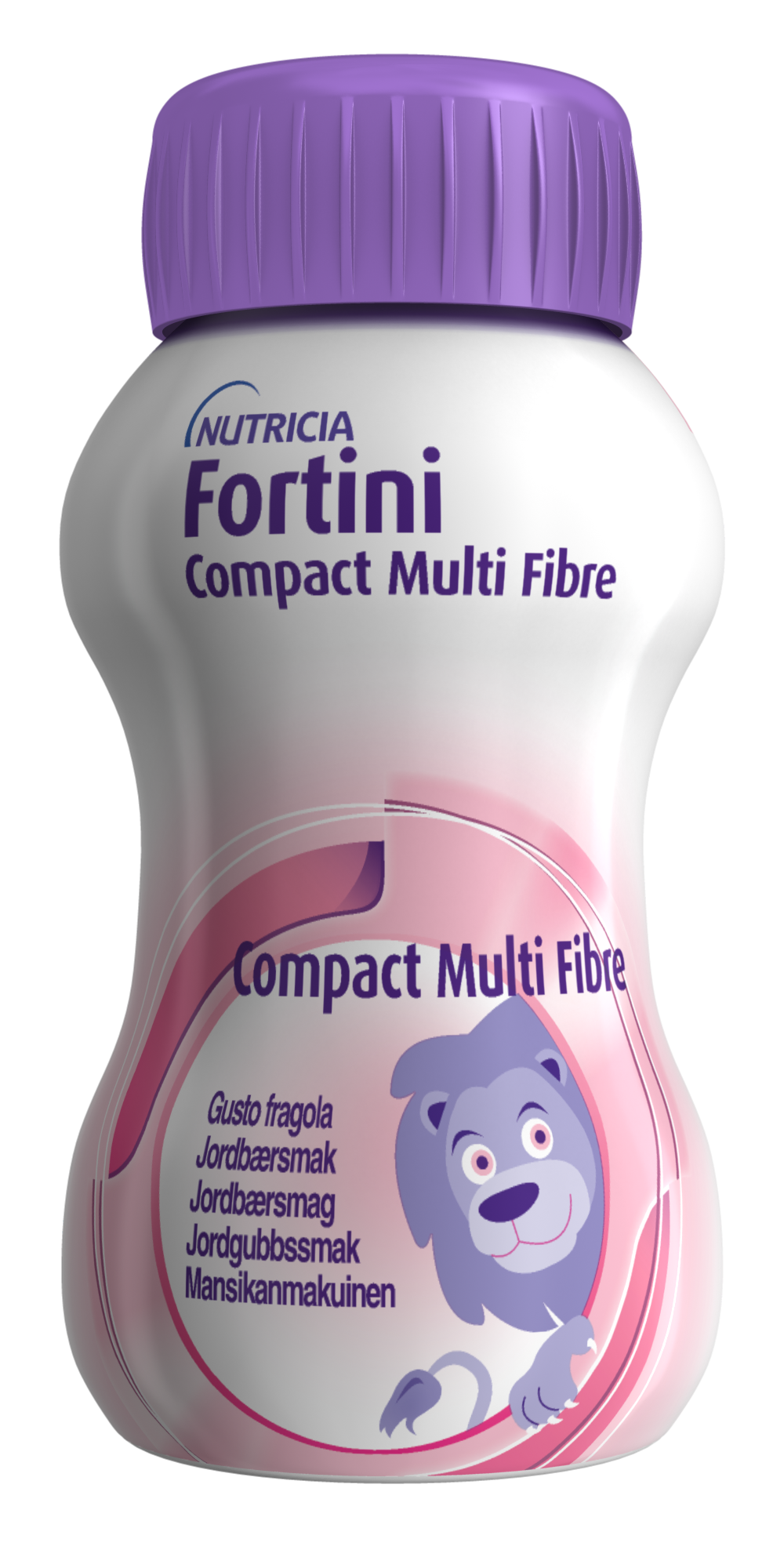 Produktbild - VF000174601 - Fortini Compact Multifiber kosttillägg för barn 1-6 år med fibrer jordgubb 200-300kcal/100ml 125ml