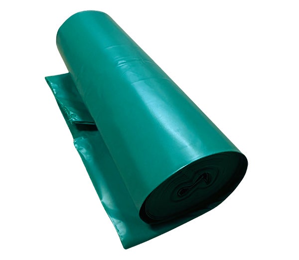 Produktbild - 62340 - Sopsäck plast förnybar grön 90L 450/370x900mm 25st/rulle