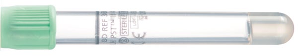 Produktbild - 61101 - Vakuumrör för plasmaanalys med litiumheparin och gel plast mintgrön 4,5ml