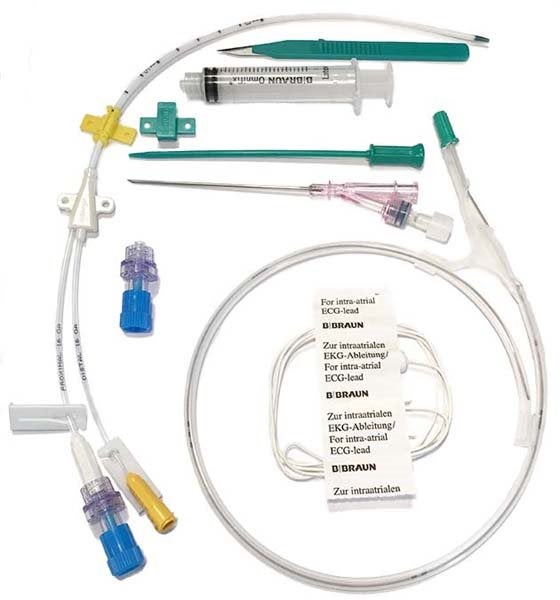 Produktbild - 83900 - CVK-set 2-lumen med EKG-kabel och avstängning 7Fr 16/16G 200mm