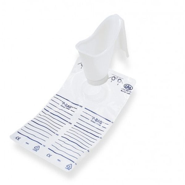 Produktbild - 84659 - Urinuppsamlare plast med tratt och påse 1500ml