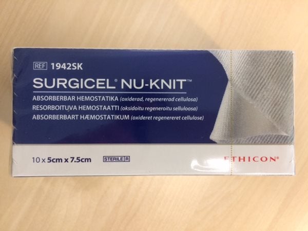 Produktbild - 59282 - HEMOSTATIKUM 5X7,5CM REGENERERAD CELLULOSA TÄT VÄV