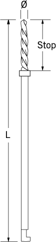 Produktbild - VF000123221 - Borr spiral med J-notch-fattning 1,1mm längd 50mm stopp 3,5mm
