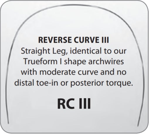 Produktbild - VF000142314 - Kantbåge NiTi för överkäke retroarch reverse curve 3 0.016x0.016" 10-pack