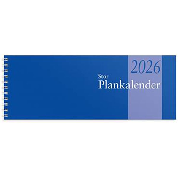 Produktbild - 65792 - Almanacka veckoplankalender 2026 1 vecka/uppslag timindelad kl 8-18 255x95mm