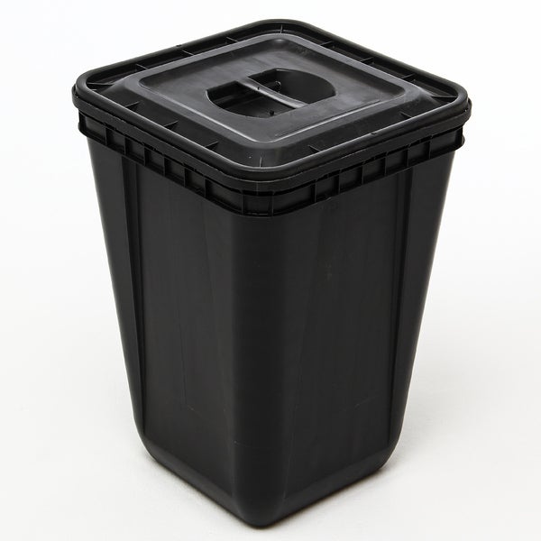 Produktbild - 62294 - Uppsamlingsbox för smittförande avfall med lock svart 60L 40x40x57,5cm